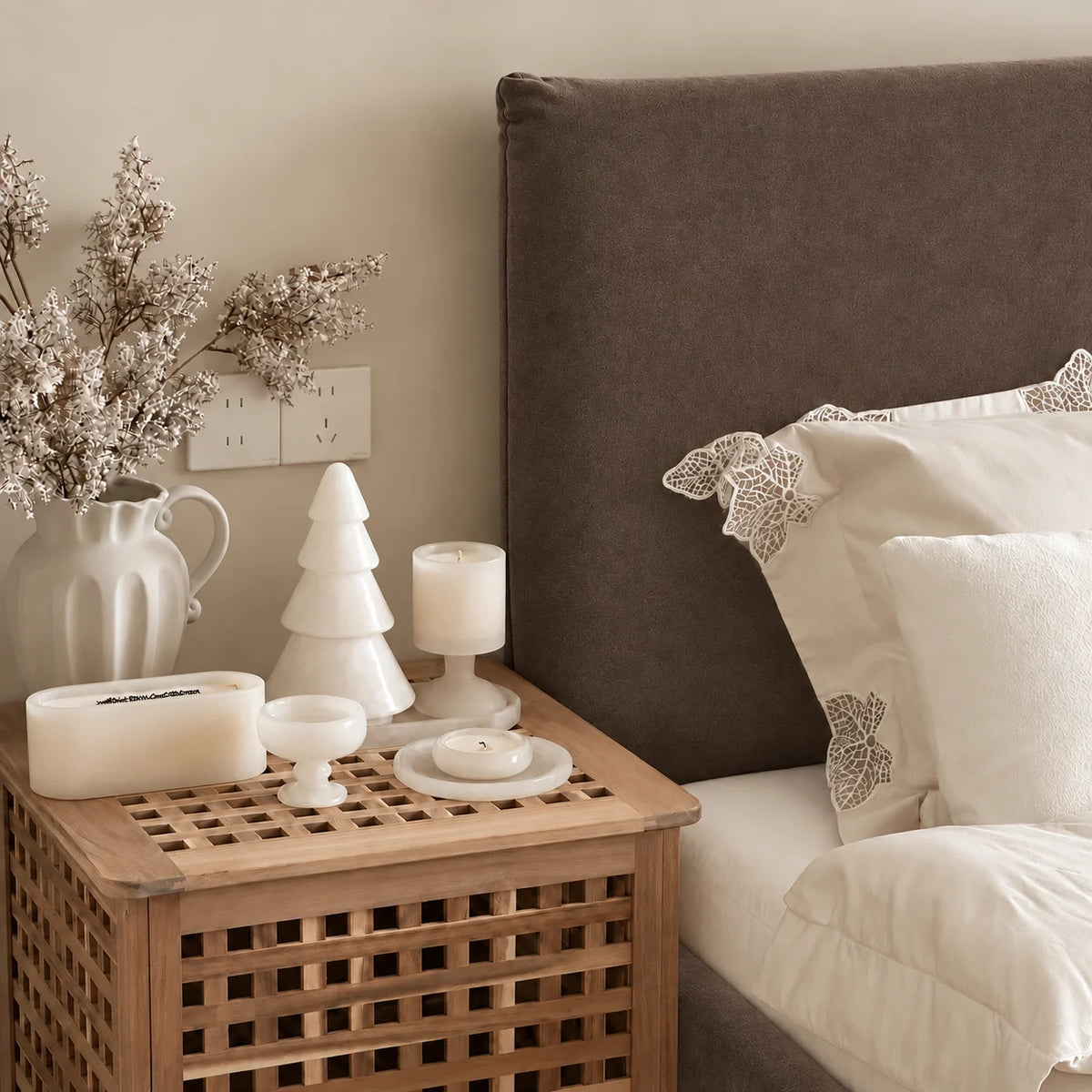 Custom Bed Frame Cover — Performance HH200 · Taupe