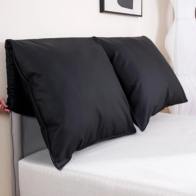 Custom Headboard Cover with Oversized Reading Cushions