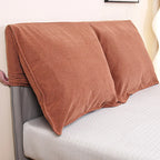 Custom Headboard Cover with Oversized Cushions