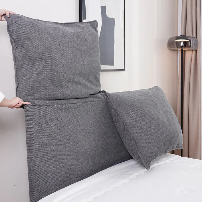 Custom Headboard Cover with Oversized Reading Cushions