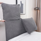 Custom Headboard Cover with Oversized Cushions
