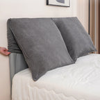 Custom Headboard Cover with Oversized Cushions