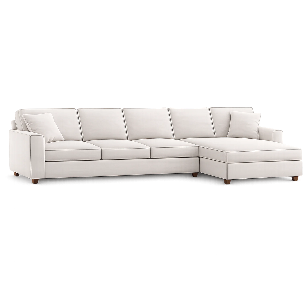 Custom Slipcover for 4-Seat sofa with Chaise Sectional