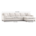 Custom Slipcover for 4-Seat sofa with Chaise Sectional