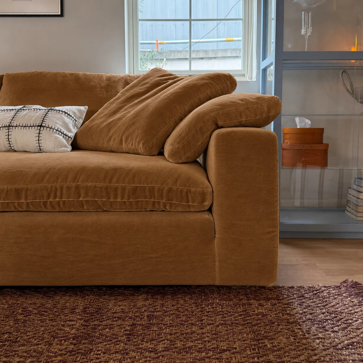 Custom Sofa Slipcover — Performance HH200 · Caramel