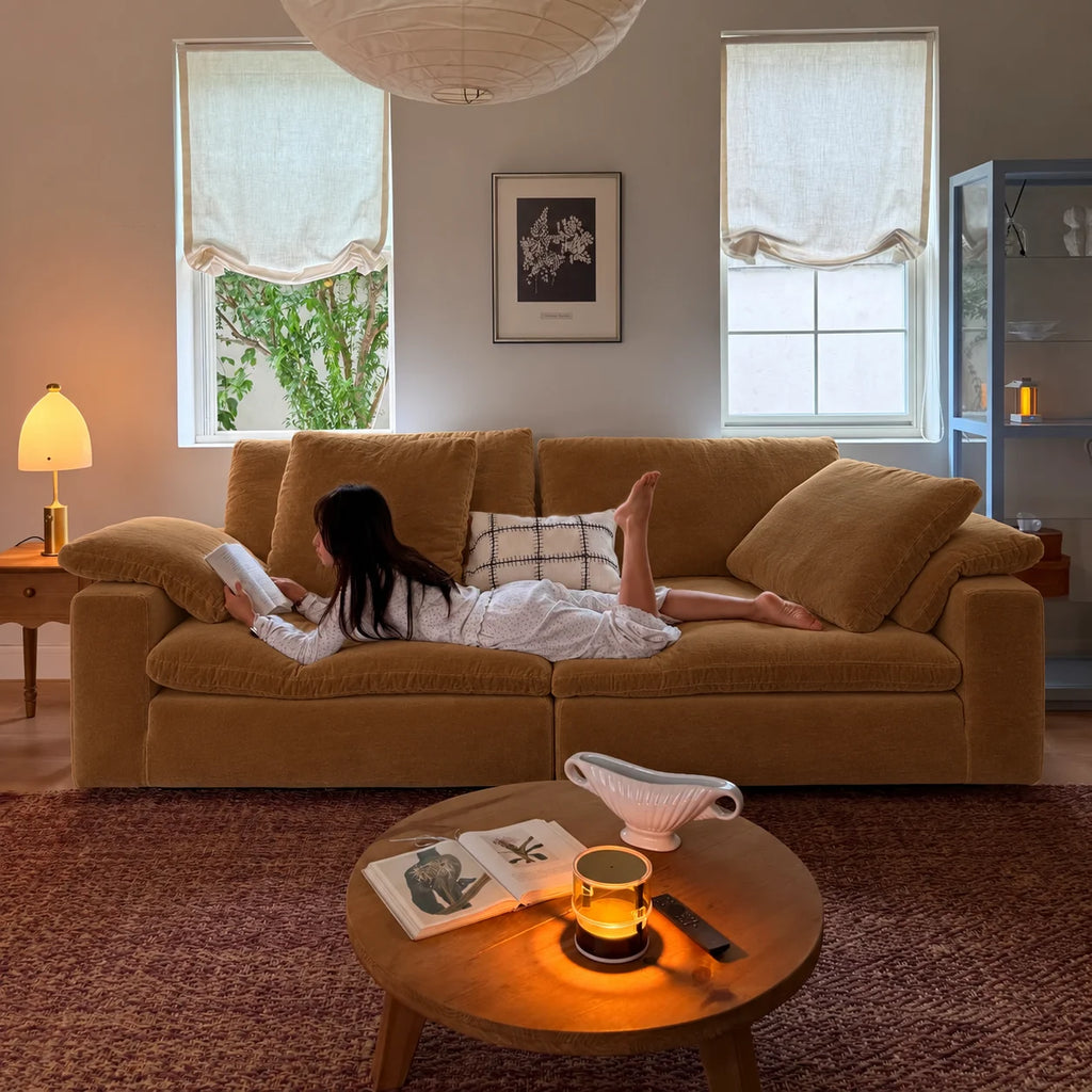 Custom Sofa Slipcover — Performance HH200 · Caramel