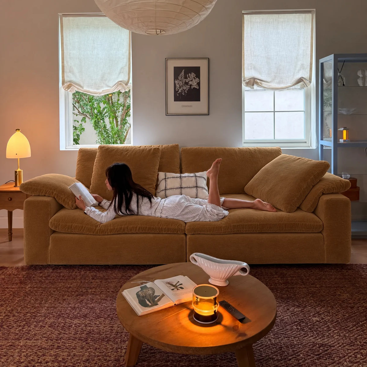 Custom Sofa Slipcover — Performance HH200 · Caramel