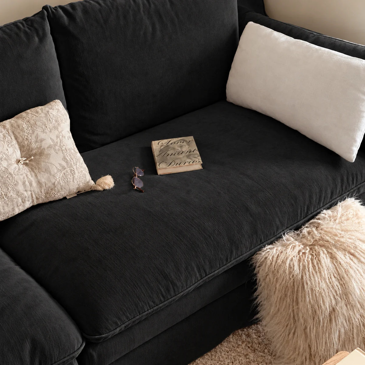 Custom Sofa Slipcover — Performance HH200 · Charcoal