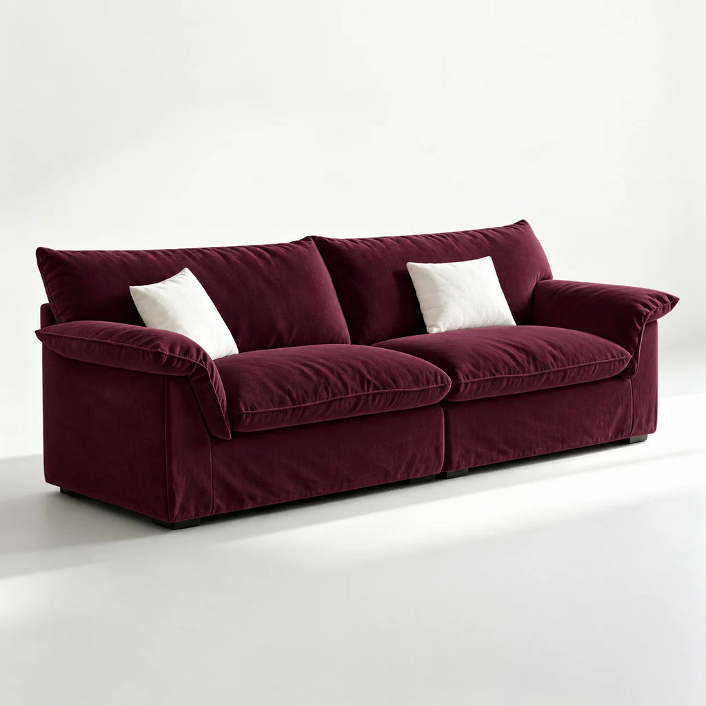Custom Sofa Slipcover — Performance HH200 · Deep Burgundy Plum