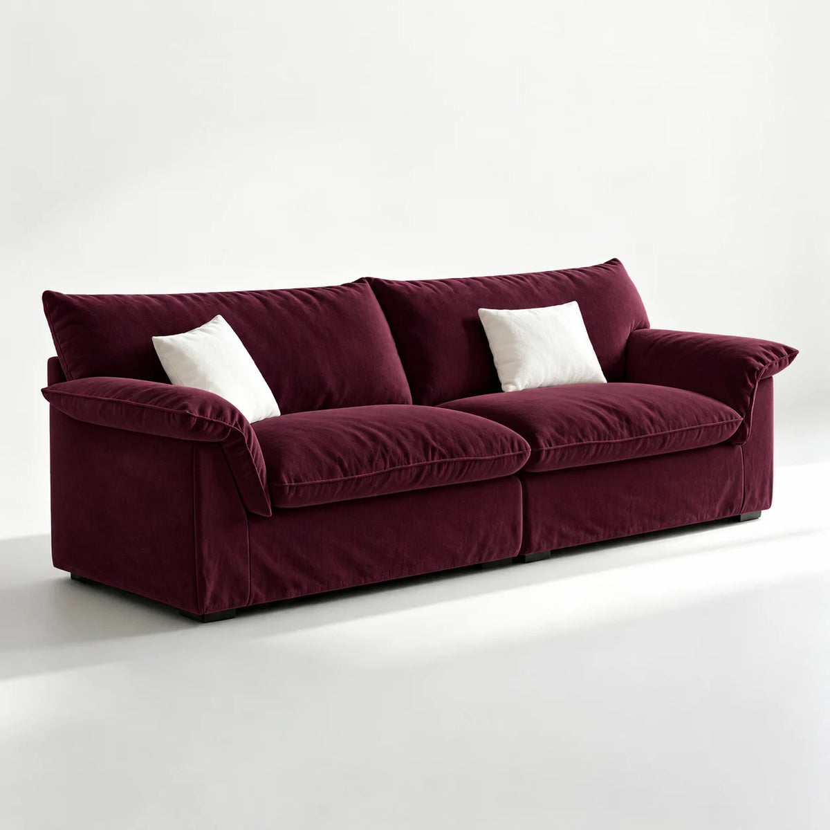 Custom Sofa Slipcover — Performance HH200 · Deep Burgundy Plum