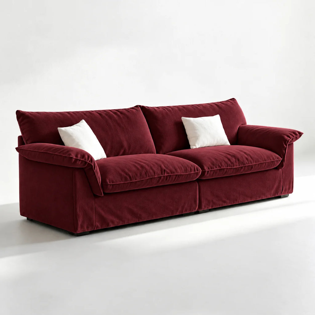 Custom Sofa Slipcover — Performance HH200 · Deep Burgundy