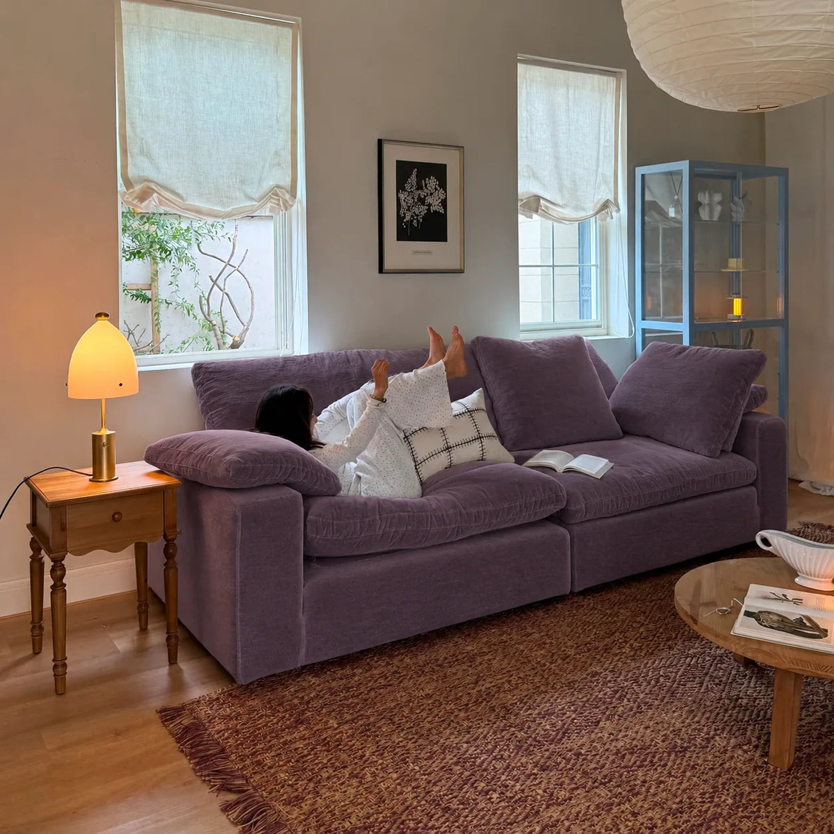 Custom Sofa Slipcover — Performance HH200 · Dusty Plum