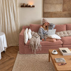 Custom Sofa Slipcover — Performance HH200 · Dusty Rose
