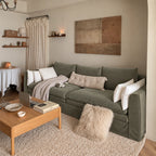Custom Sofa Slipcover — Performance HH200 · Muted Sage Olive