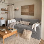 Custom Sofa Slipcover — Performance HH200 · Neutral Smoke Gray