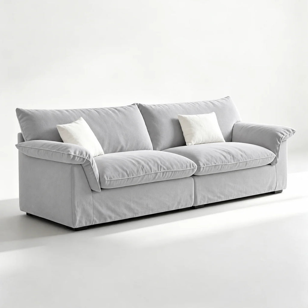 Custom Sofa Slipcover — Performance HH200 · Soft Silver Gray