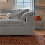 Custom Sofa Slipcover — Performance HH200 · Soft Silver Gray