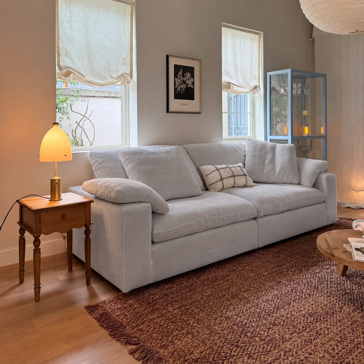 Custom Sofa Slipcover — Performance HH200 · Soft Silver Gray