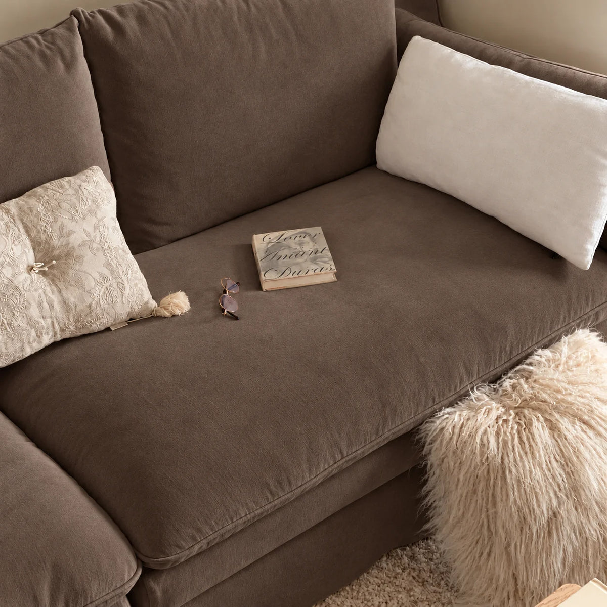 Custom Sofa Slipcover — Performance HH200 · Taupe