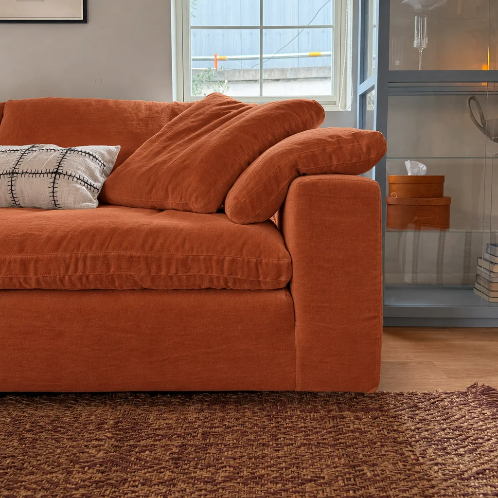 Custom Sofa Slipcover — Performance HH200 · Terracotta