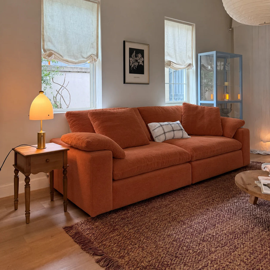 Custom Sofa Slipcover — Performance HH200 · Terracotta