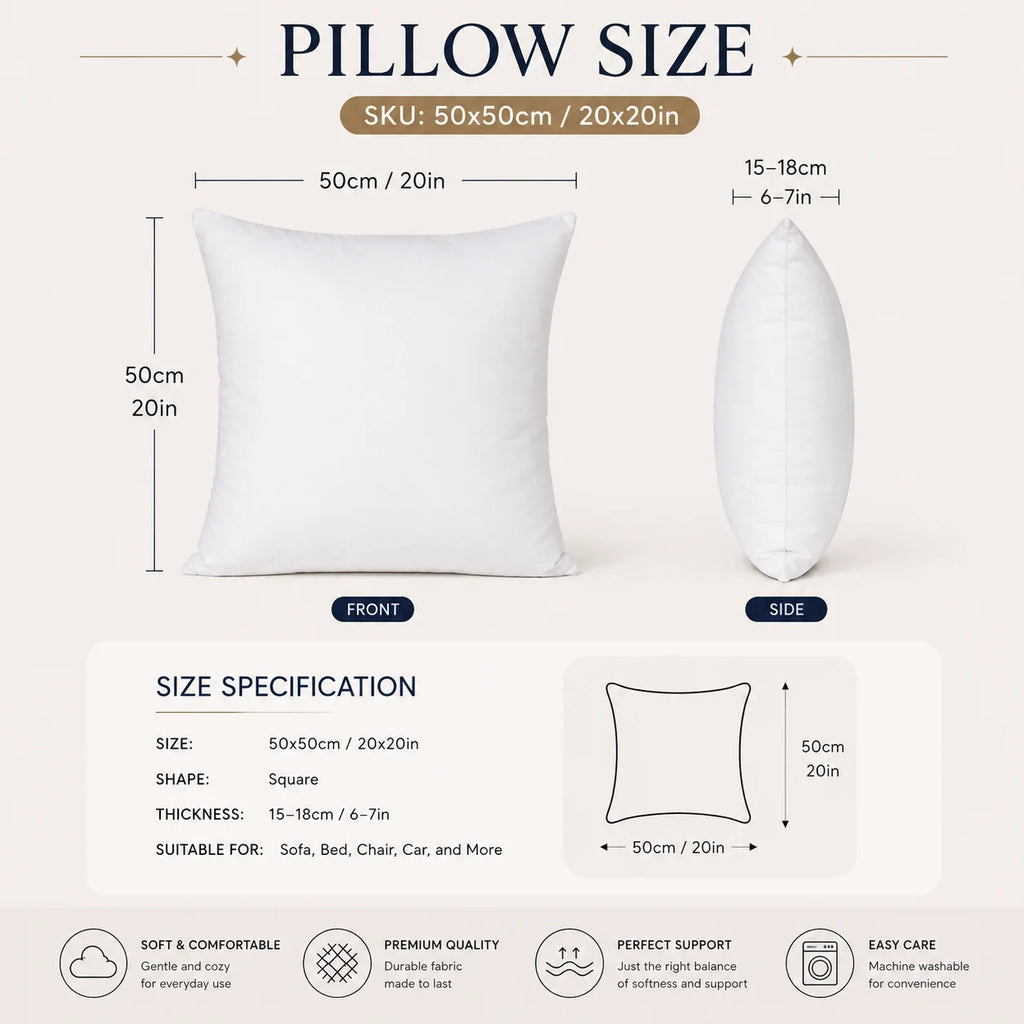 50 × 50 cm (20 × 20") Custom Throw Pillow Cover