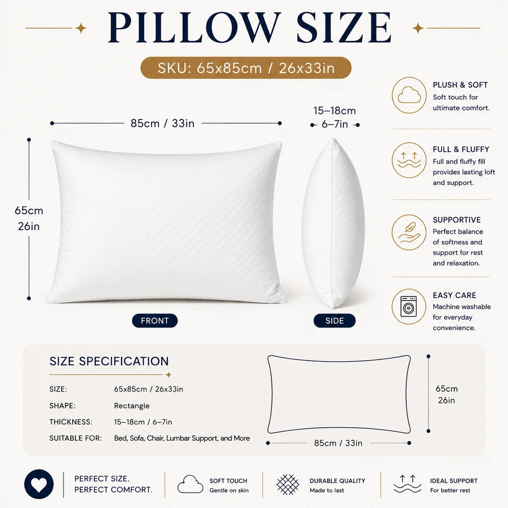 65 × 85 cm (26 × 33") Custom Throw Pillow Cover
