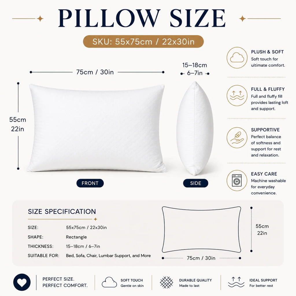 55 × 75 cm (22 × 30") Custom Throw Pillow Cover