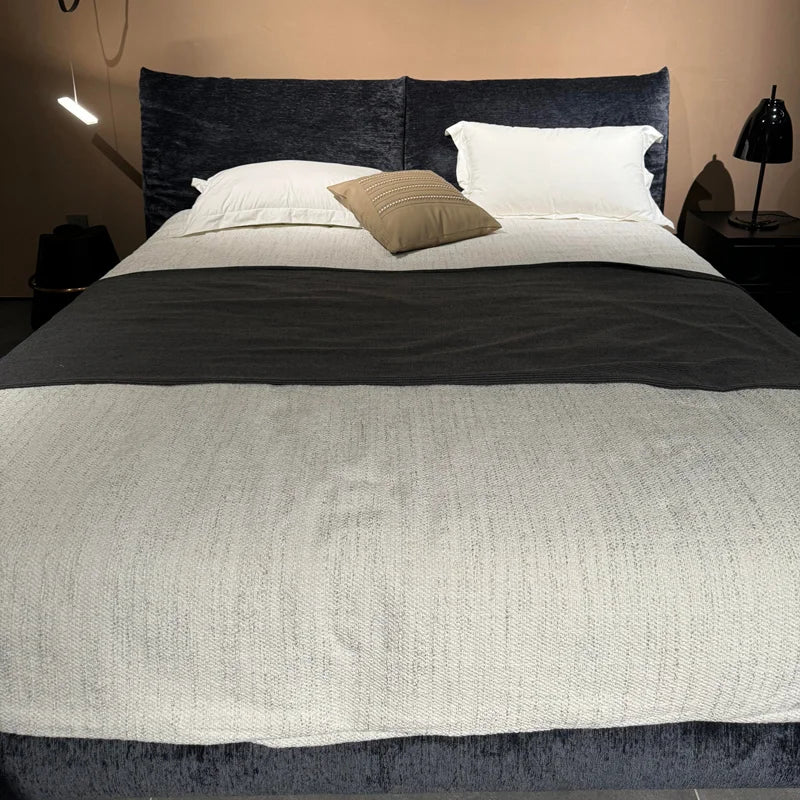 Custom Bed Frame Cover — Blossom · Onyx Noir