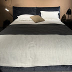 Custom Bed Frame Cover — Blossom · Onyx Noir
