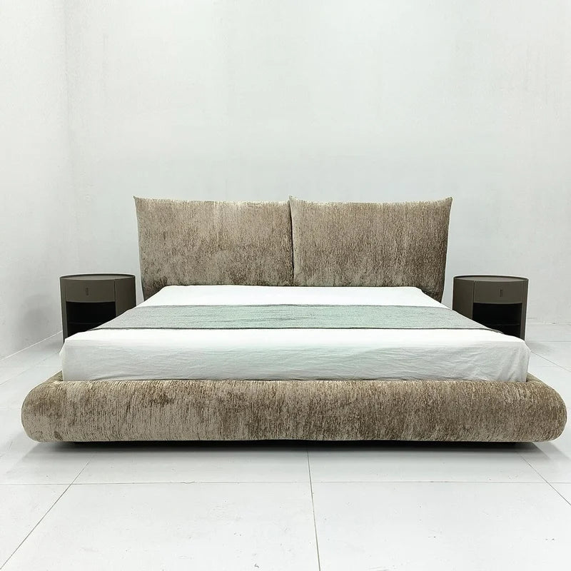 Custom Bed Frame Cover — Blossom · Sahara Camel