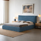 Custom Bed Frame Cover — Elara Flax · Celadon Whisper