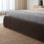 Custom Bed Frame Cover — Elara Flax · Cocoa Truffle