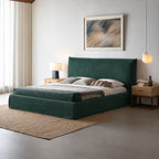 Custom Bed Frame Cover — Elara Flax · Evergreen Canopy