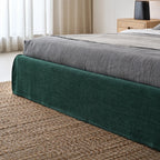 Custom Bed Frame Cover — Elara Flax · Evergreen Canopy