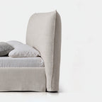 Custom Bed Frame Cover — Elara Flax · Ivory Cloud