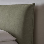 Custom Bed Frame Cover — Elara Flax · Matcha Mist