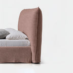 Custom Bed Frame Cover — Elara Flax · Rosewood Dusk