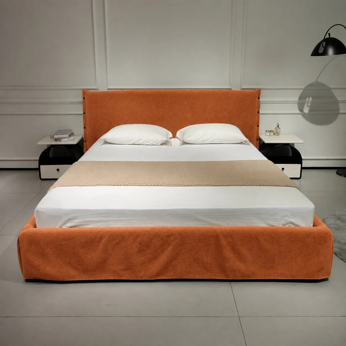 Custom Bed Frame Cover — Luna · Amber Flame