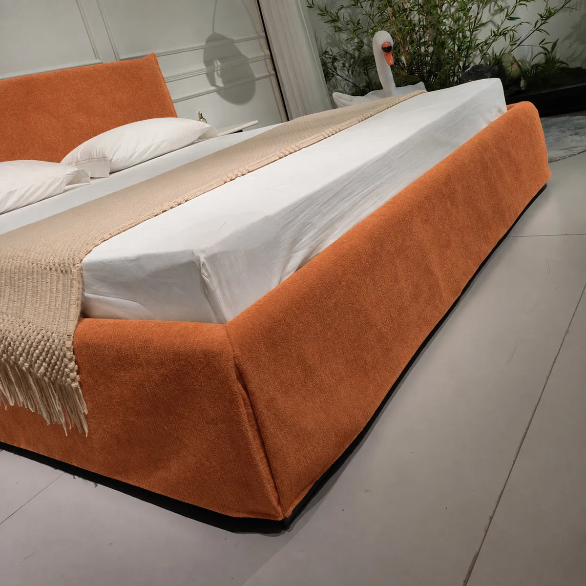Custom Bed Frame Cover — Luna · Amber Flame