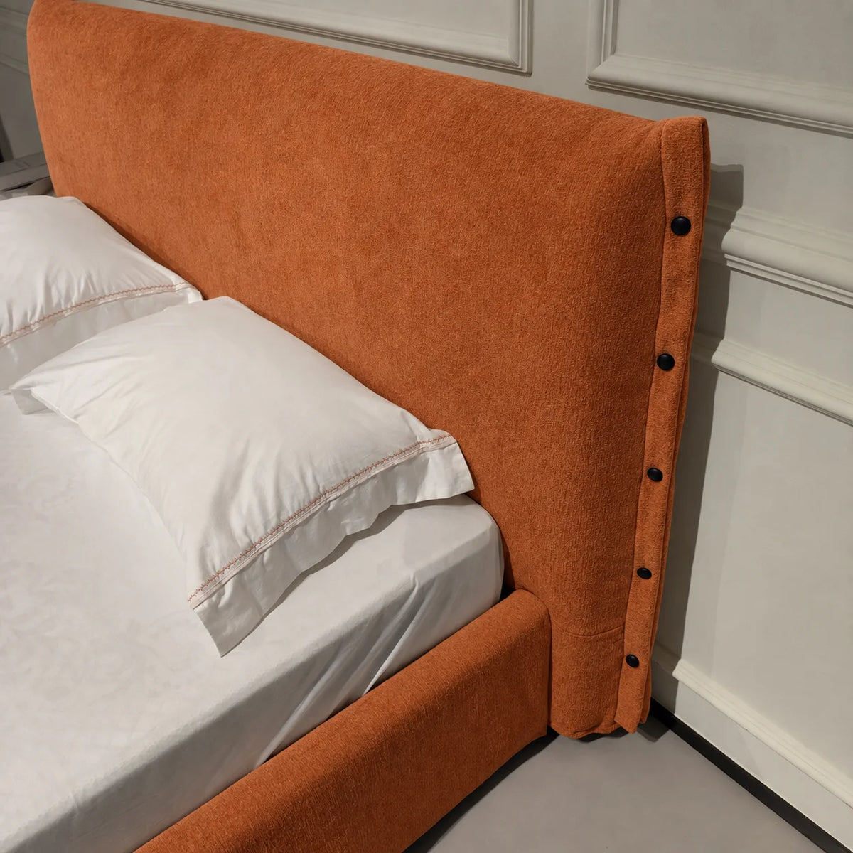 Custom Bed Frame Cover — Luna · Amber Flame