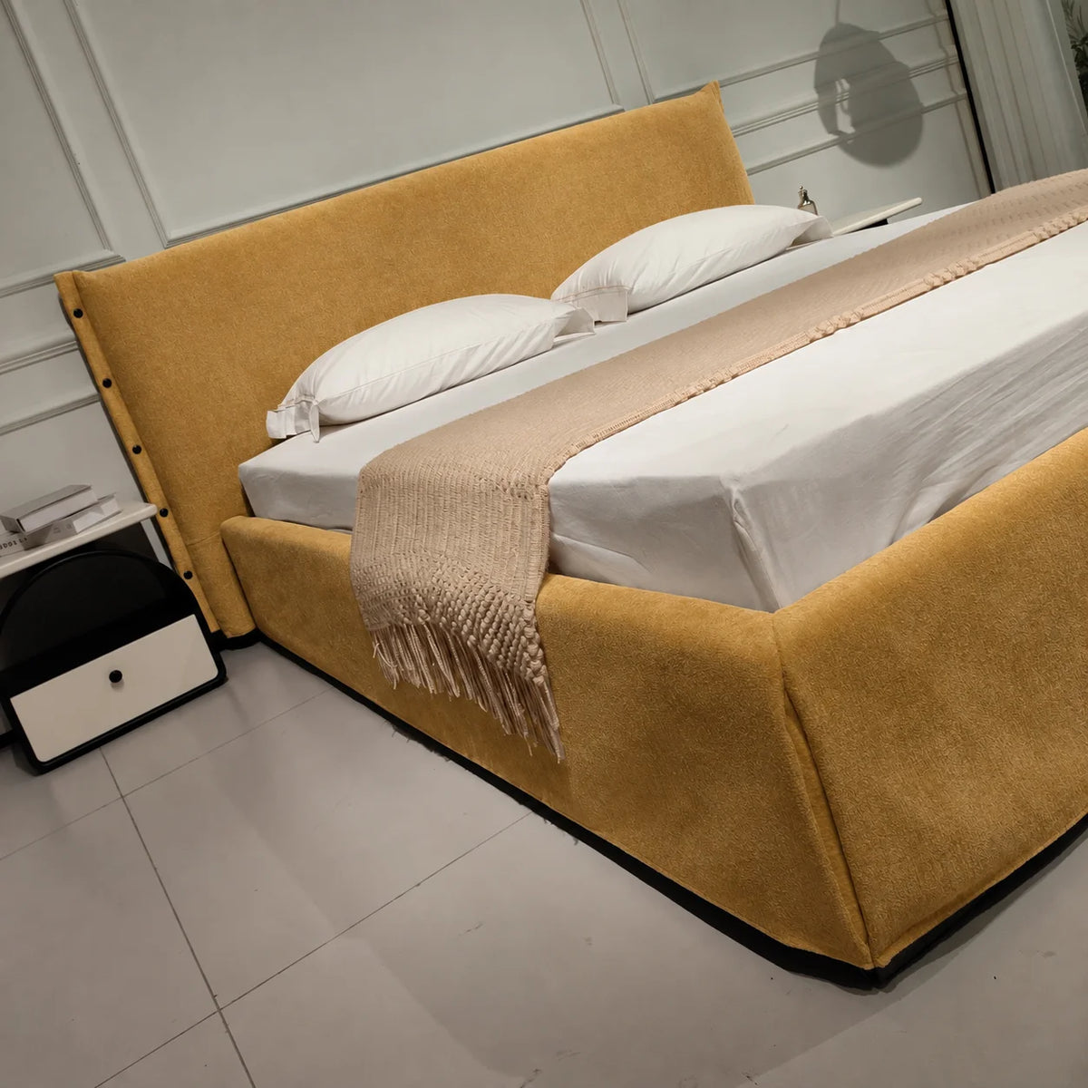 Custom Bed Frame Cover — Luna · Citrine Glow