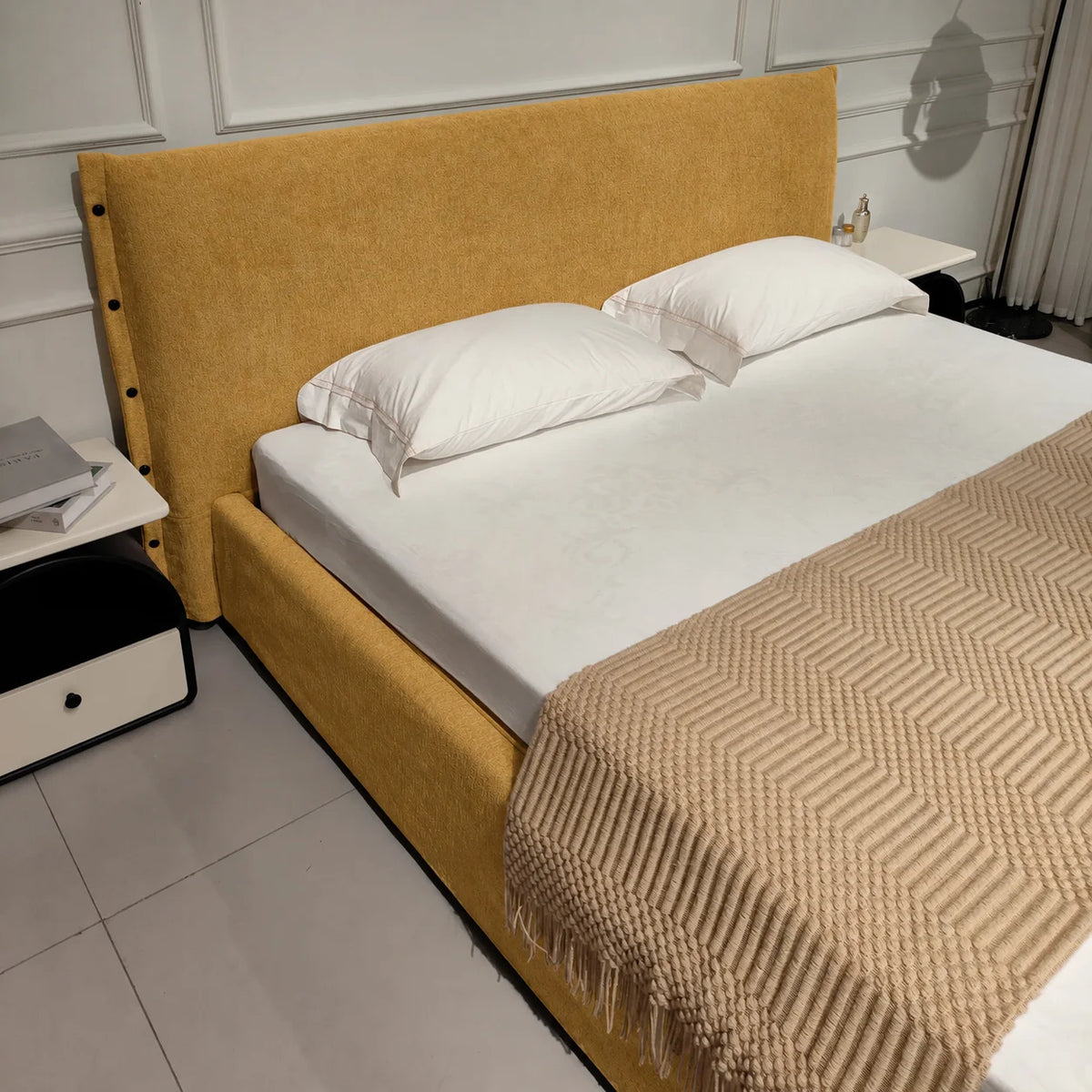 Custom Bed Frame Cover — Luna · Citrine Glow