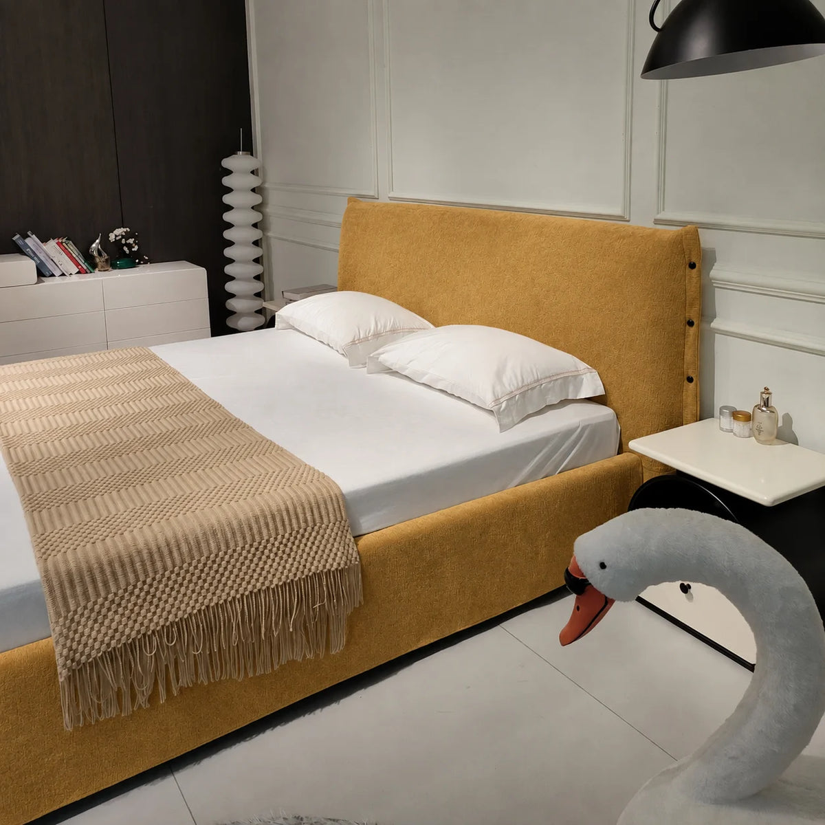 Custom Bed Frame Cover — Luna · Citrine Glow
