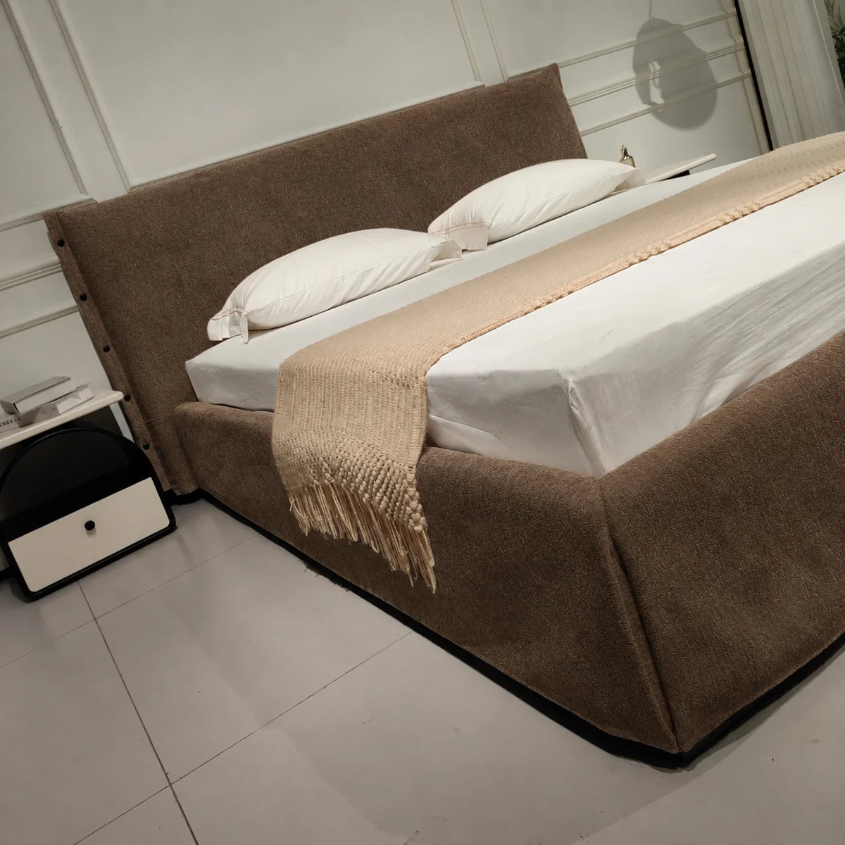 Custom Bed Frame Cover — Luna · Espresso Noir