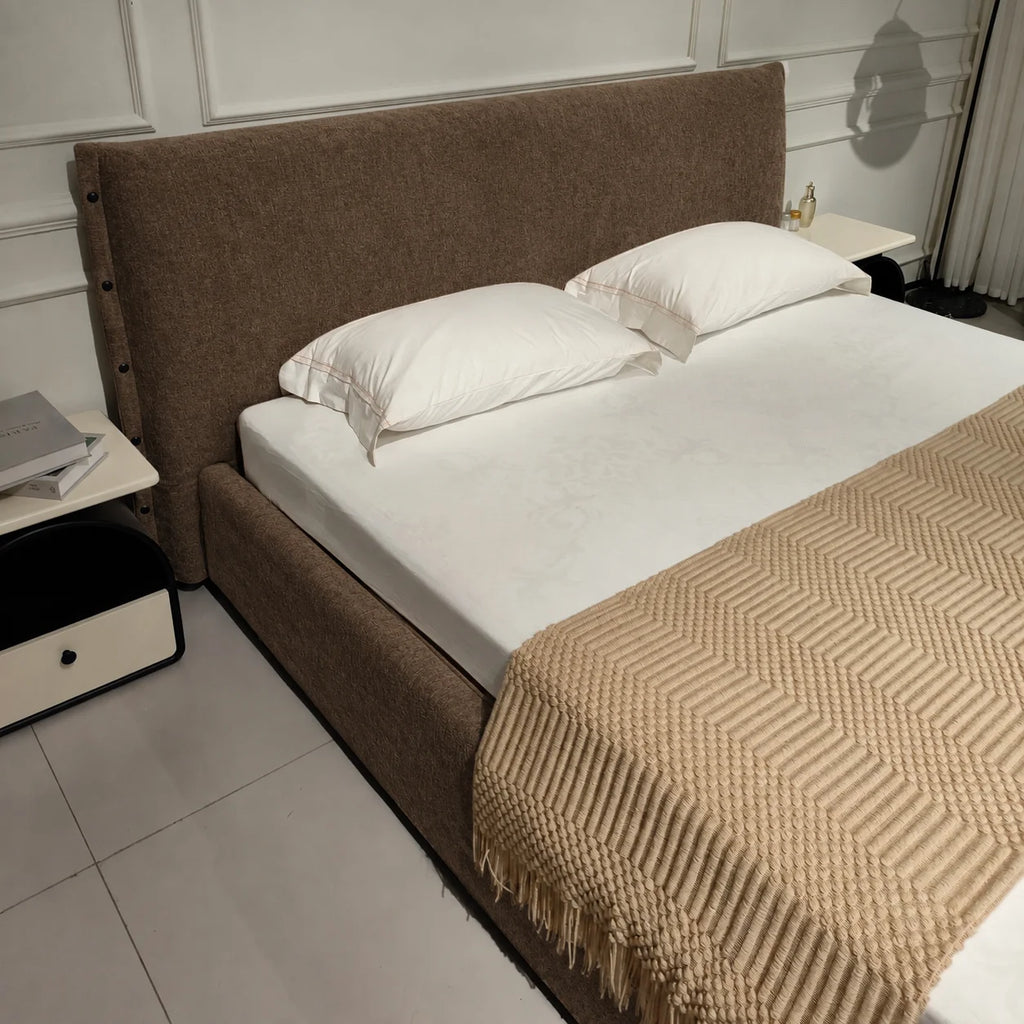 Custom Bed Frame Cover — Luna · Espresso Noir