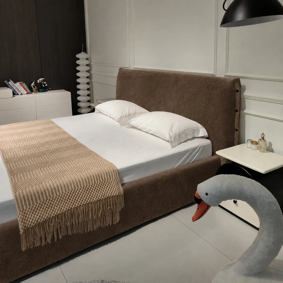 Custom Bed Frame Cover — Luna · Espresso Noir