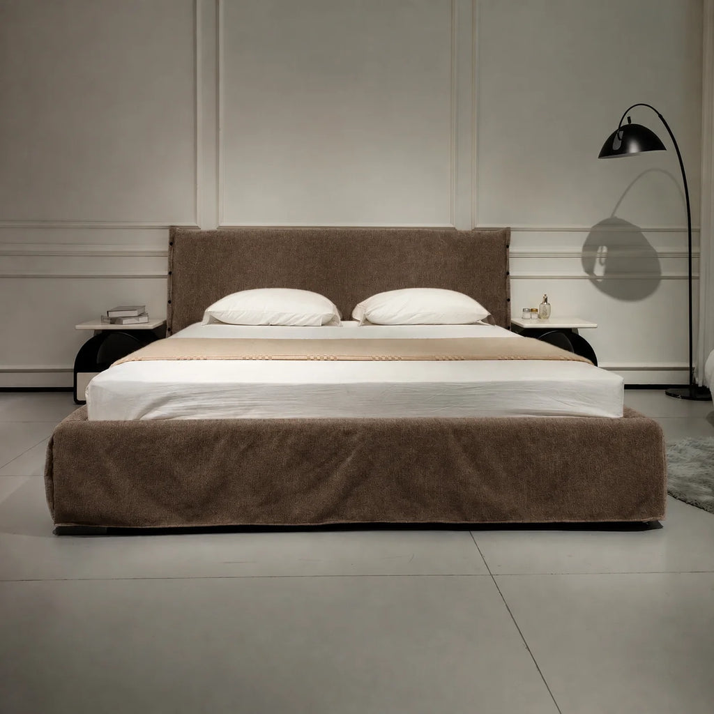 Custom Bed Frame Cover — Luna · Espresso Noir
