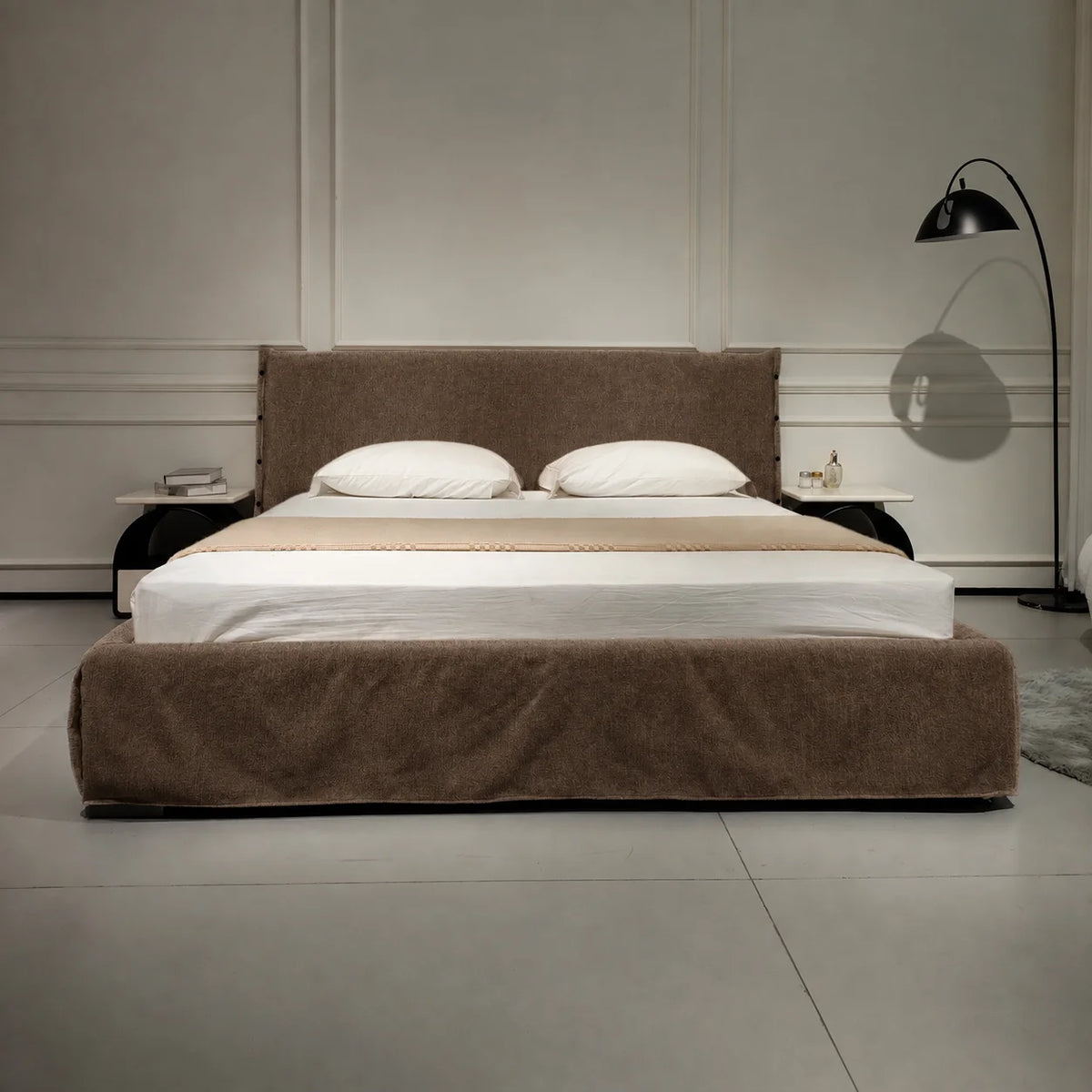 Custom Bed Frame Cover — Luna · Espresso Noir