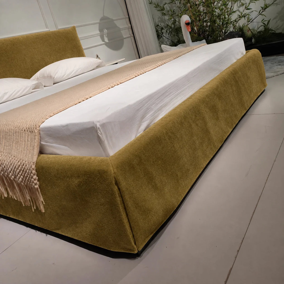 Custom Bed Frame Cover — Luna · Forest Moss